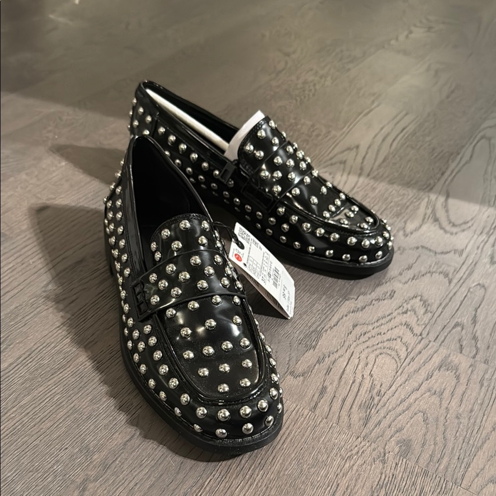 Studded Black Loafers